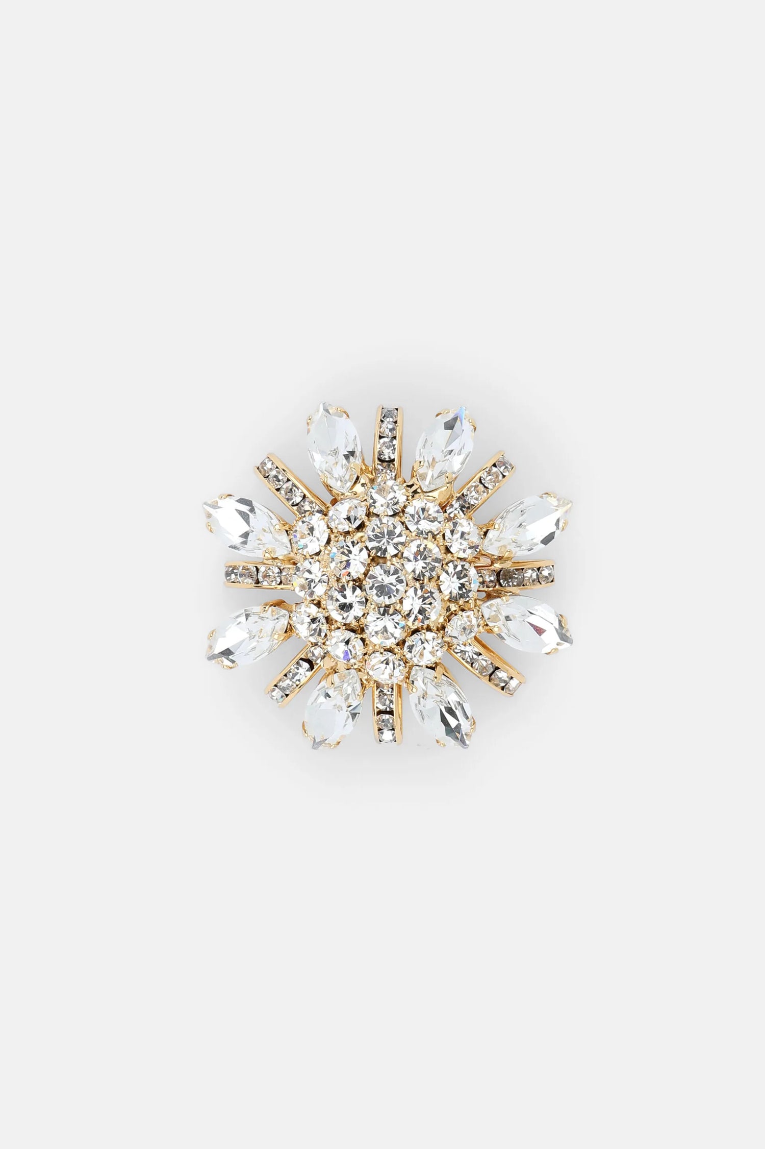 Luisa Spagnoli Nickel/Oro Women Nollet - Crystal-Embellished Brooch SKU: NOLLET_0001 0002 Image 01