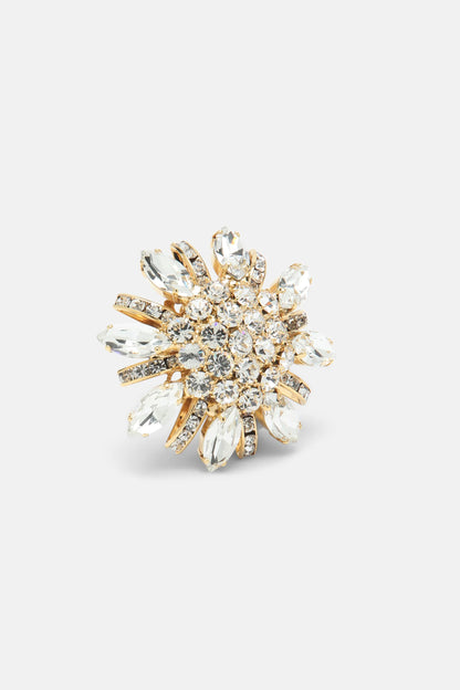 Luisa Spagnoli Nickel/Oro Women Nollet - Crystal-Embellished Brooch SKU: NOLLET_0001 0002 Image 03