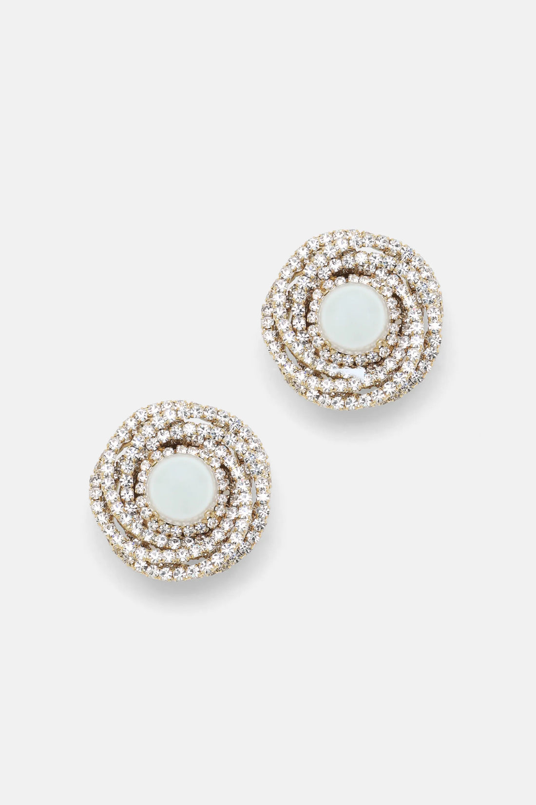 Luisa Spagnoli Panna/Nickel/Oro Women Norico - Brass Earrings with Maxi Crystal SKU: NORICO_0202 0001 0002 Image 01