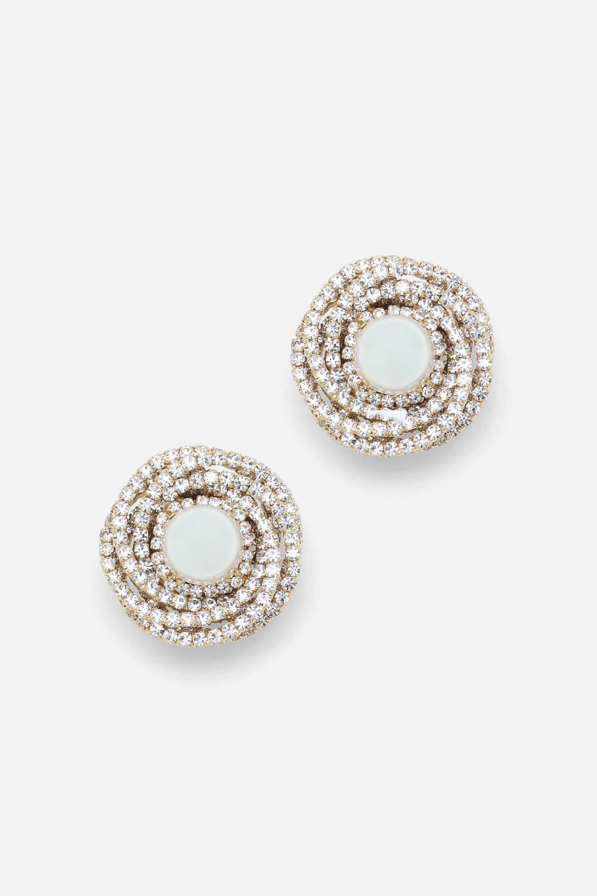 Luisa Spagnoli Panna/Nickel/Oro Women Norico - Brass Earrings with Maxi Crystal SKU: NORICO_0202 0001 0002 Image 01