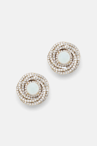 Luisa Spagnoli Panna/Nickel/Oro Women Norico - Brass Earrings with Maxi Crystal SKU: NORICO_0202 0001 0002 Image 01