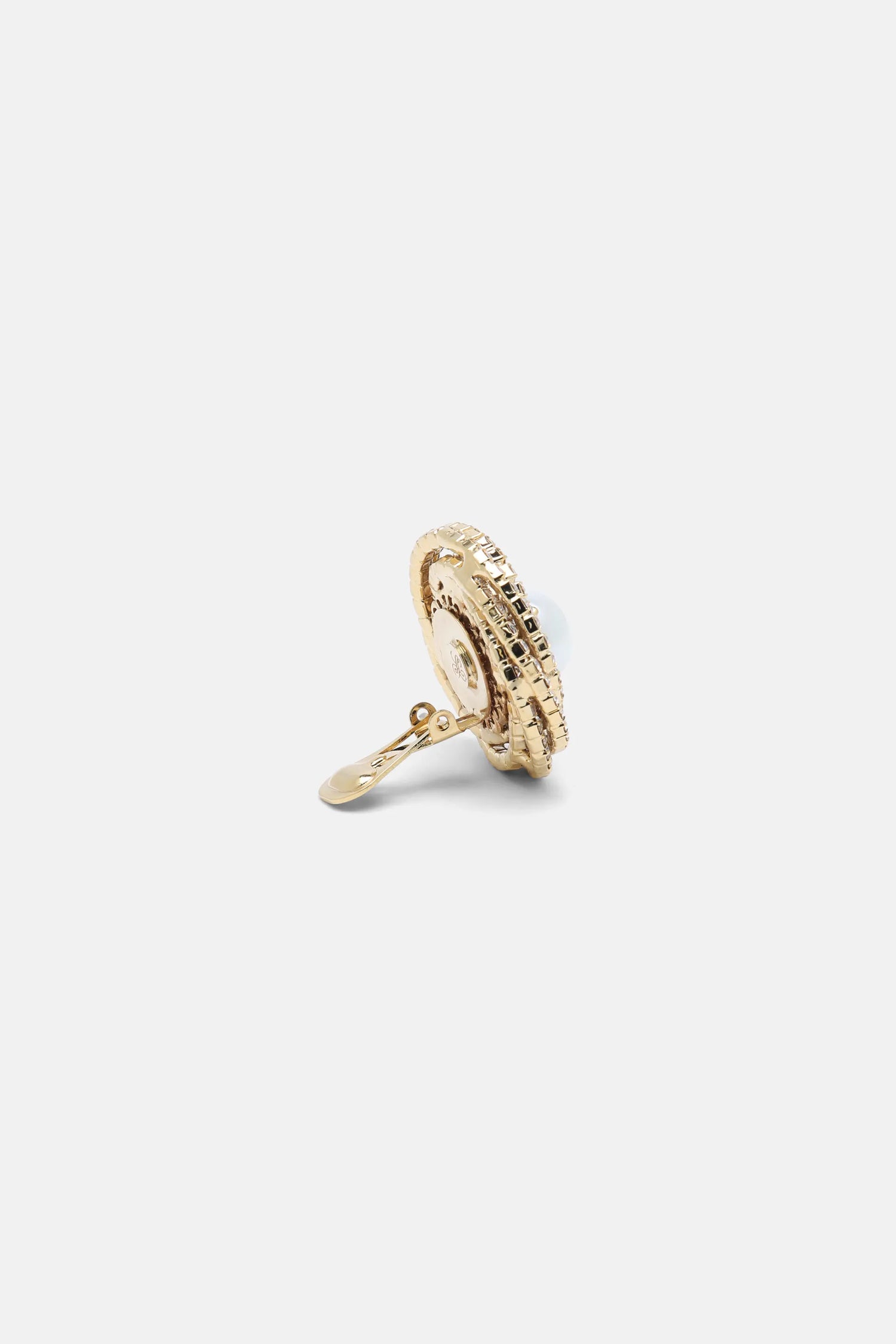 Luisa Spagnoli Panna/Nickel/Oro Women Norico - Brass Earrings with Maxi Crystal SKU: NORICO_0202 0001 0002 Image 03