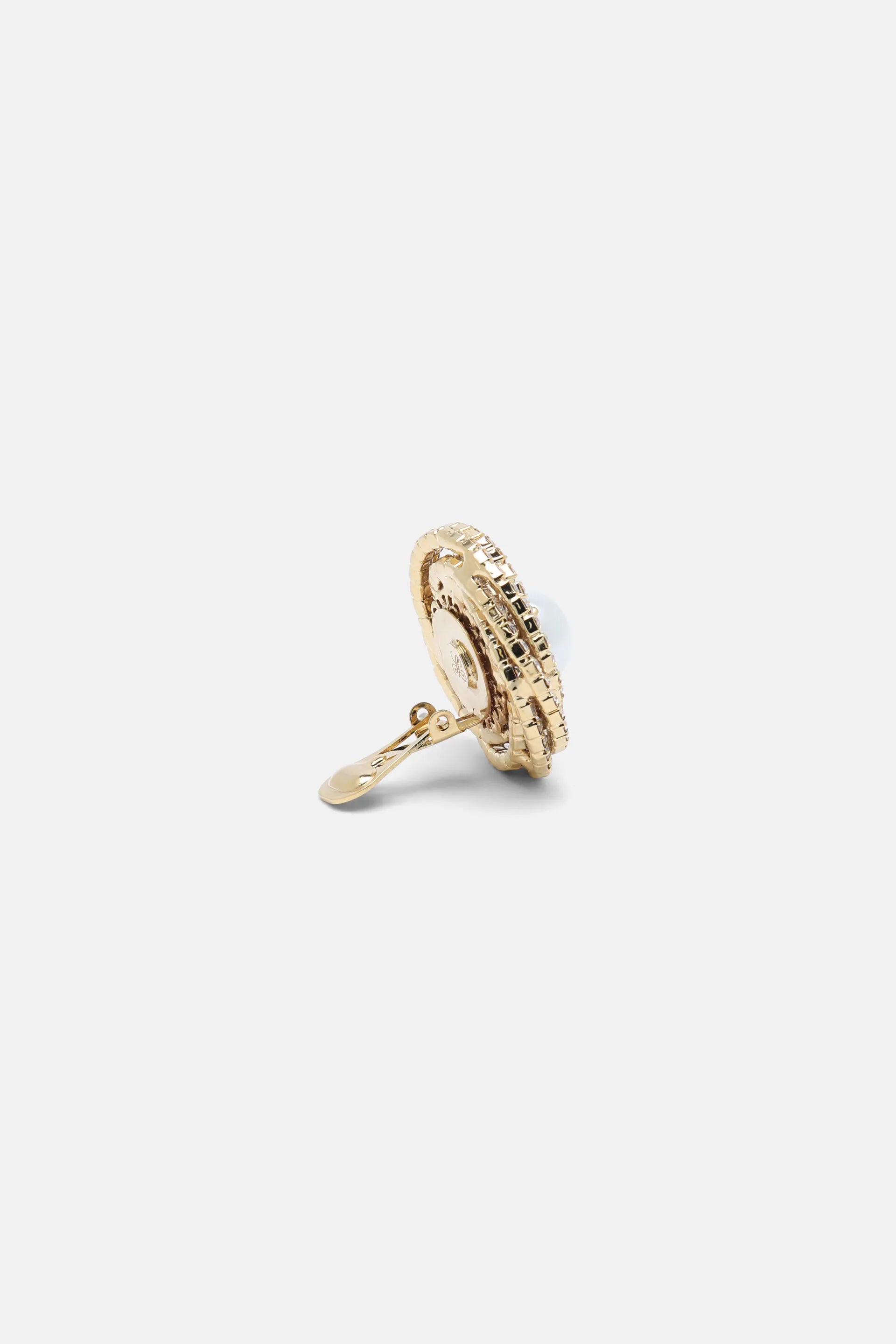 Luisa Spagnoli Panna/Nickel/Oro Women Norico - Brass Earrings with Maxi Crystal SKU: NORICO_0202 0001 0002 Image 03