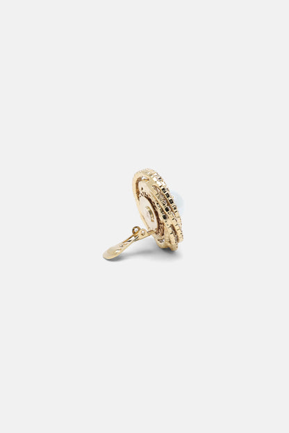 Luisa Spagnoli Panna/Nickel/Oro Women Norico - Brass Earrings with Maxi Crystal SKU: NORICO_0202 0001 0002 Image 03