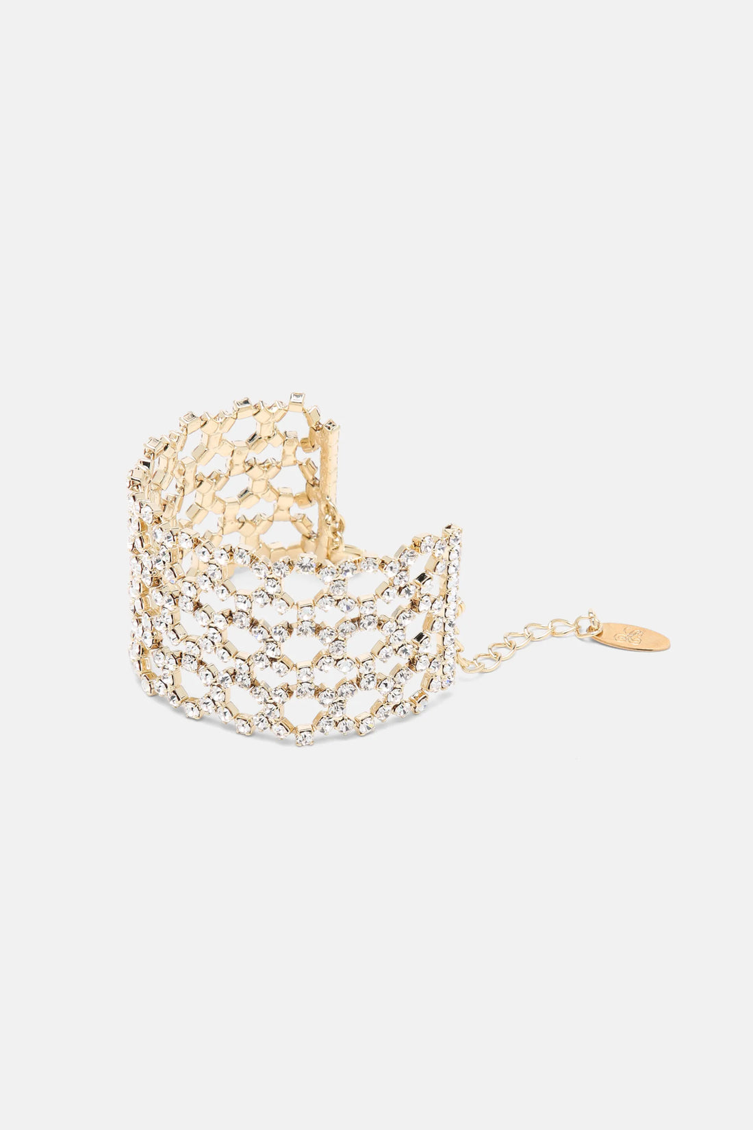 Luisa Spagnoli Nickel/Oro Women Norreni - Rhinestone-Embellished Brass Bracelet SKU: NORRENI_0001 0002 Image 01