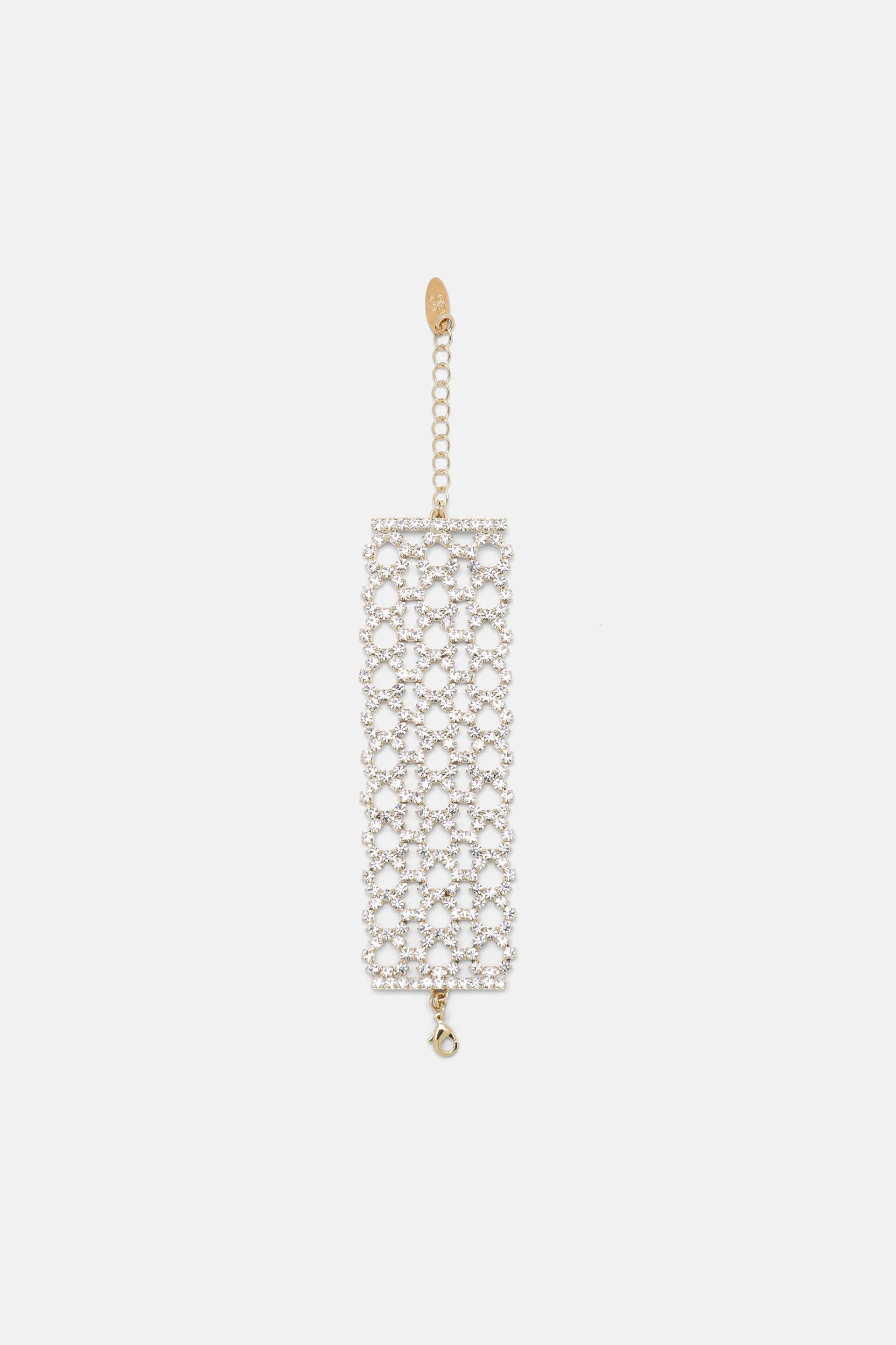 Luisa Spagnoli Nickel/Oro Women Norreni - Rhinestone-Embellished Brass Bracelet SKU: NORRENI_0001 0002 Image 03