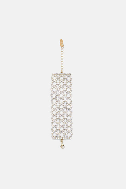 Luisa Spagnoli Nickel/Oro Women Norreni - Rhinestone-Embellished Brass Bracelet SKU: NORRENI_0001 0002 Image 03