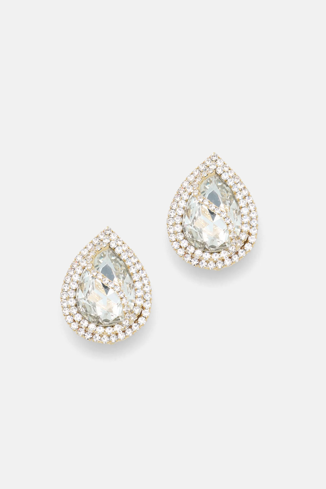 Luisa Spagnoli Nickel/Oro Women Notabili - Brass Drop Earrings with Rhinestones SKU: NOTABILI_0001 0002 Image 01