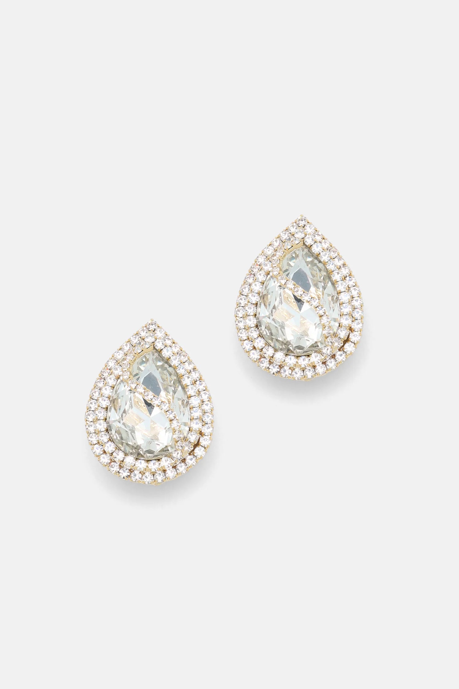 Luisa Spagnoli Nickel/Oro Women Notabili - Brass Drop Earrings with Rhinestones SKU: NOTABILI_0001 0002 Image 01
