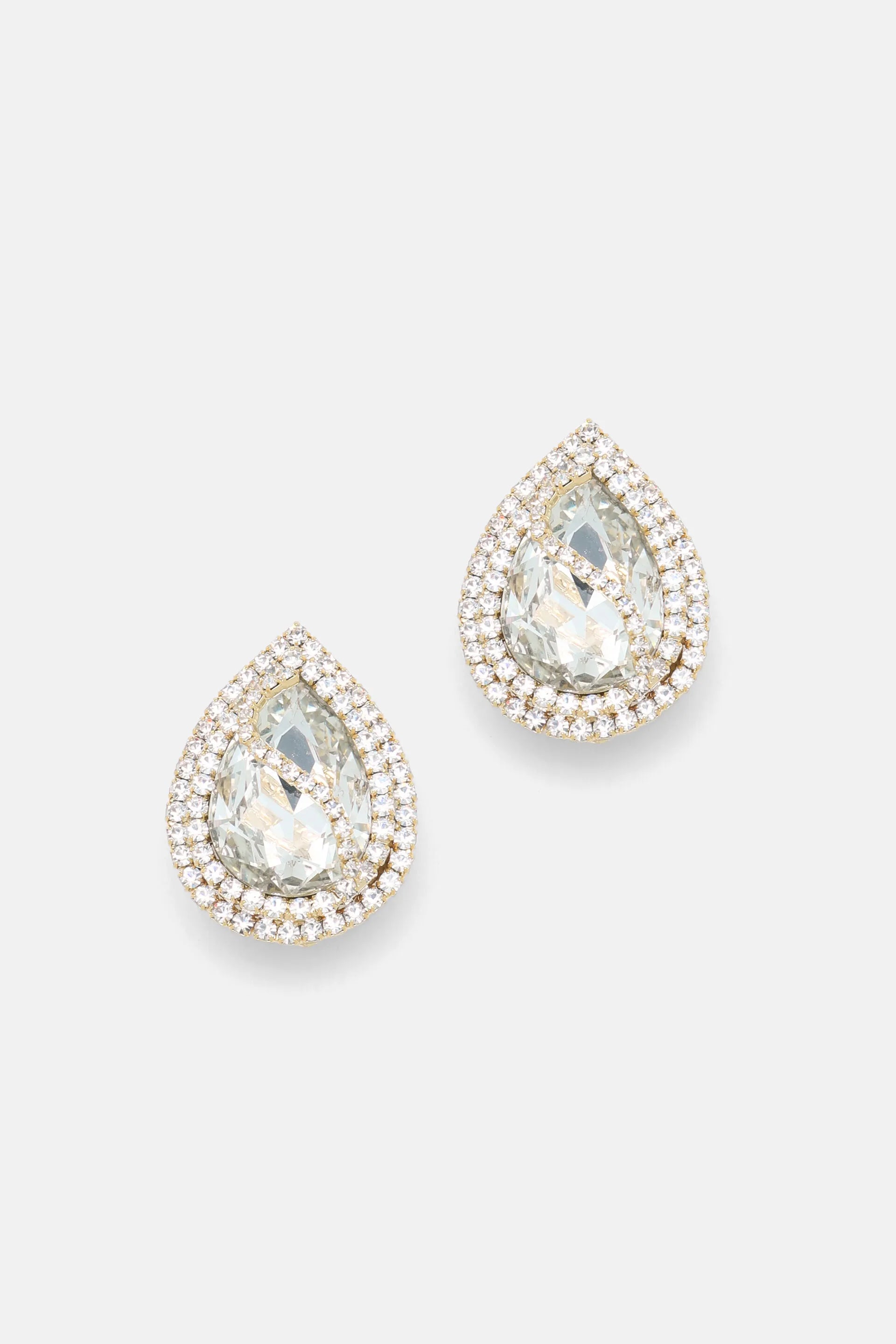 Luisa Spagnoli Nickel/Oro Women Notabili - Brass Drop Earrings with Rhinestones SKU: NOTABILI_0001 0002 Image 01