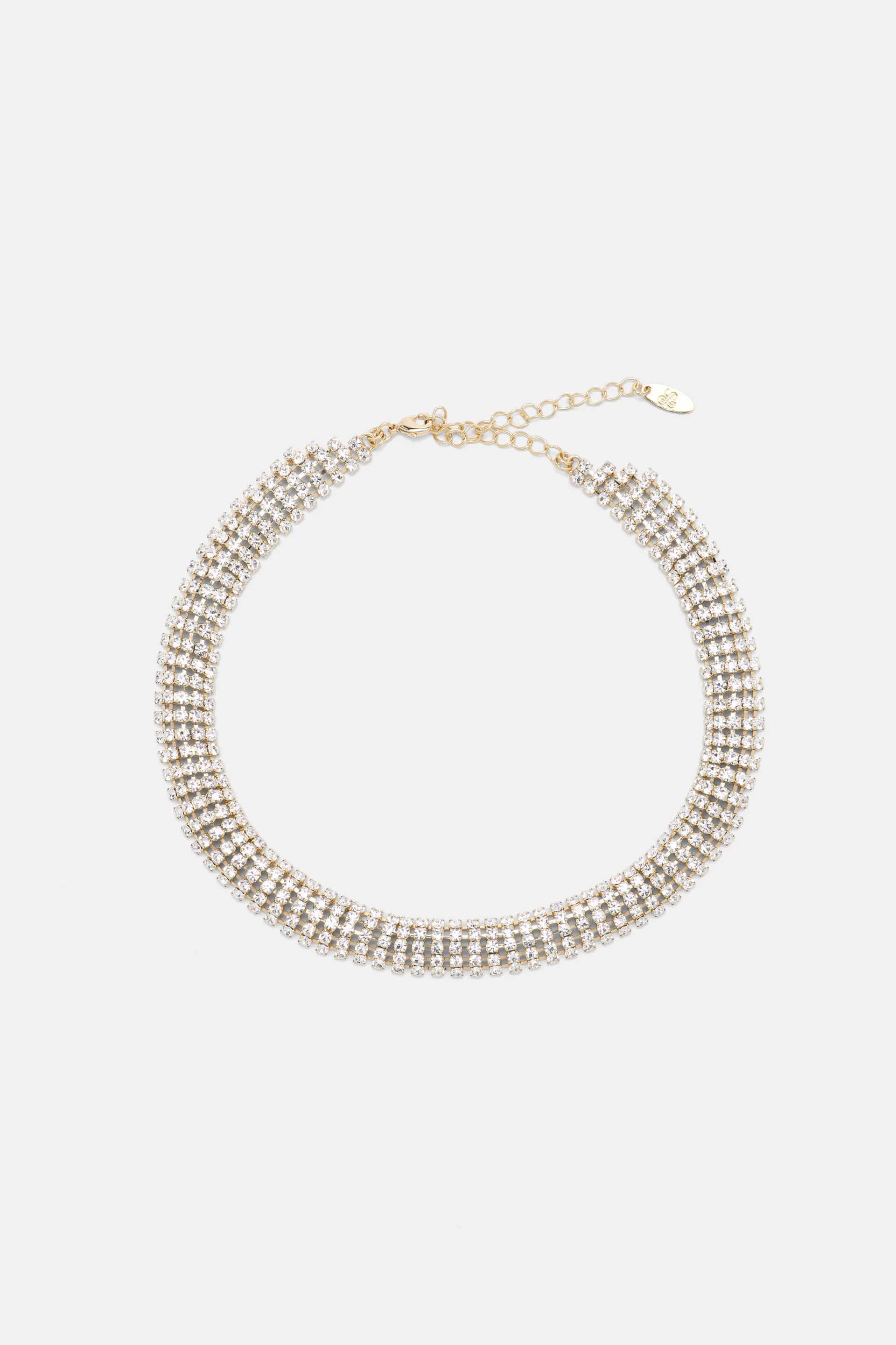 Luisa Spagnoli Nickel/Oro Women Notata - Rhinestone-Embellished Choker Necklace SKU: NOTATA_0001 0002 Image 01