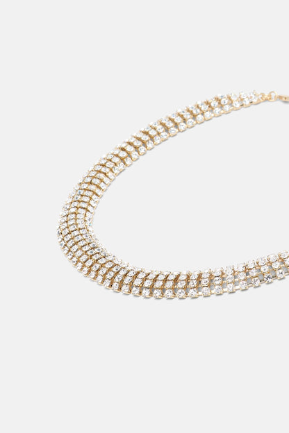 Luisa Spagnoli Nickel/Oro Women Notata - Rhinestone-Embellished Choker Necklace SKU: NOTATA_0001 0002 Image 03