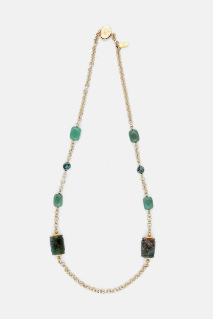 Luisa Spagnoli Toni Verdi/Oro Women Notista - Stone-Embellished Necklace SKU: NOTISTA_1712 0002 Image 01