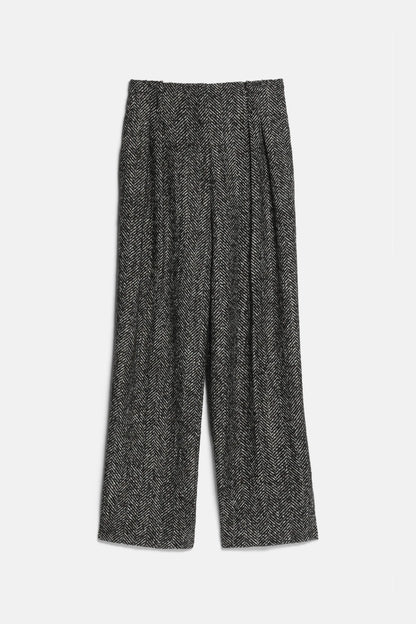 Luisa Spagnoli Var Spinato T.Moro Women Oderisi Loose-Fit Herringbone Pants - Fashion Show SKU: ODERISI_3368 Image 05