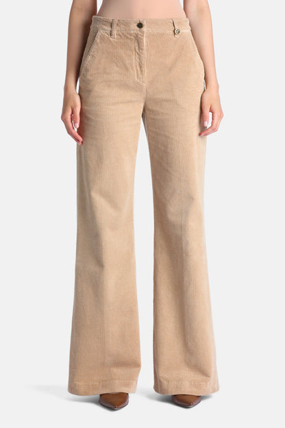 Luisa Spagnoli Sabbia Women Olap - Flared Corduroy Pants SKU: OLAP_1168 Image 01