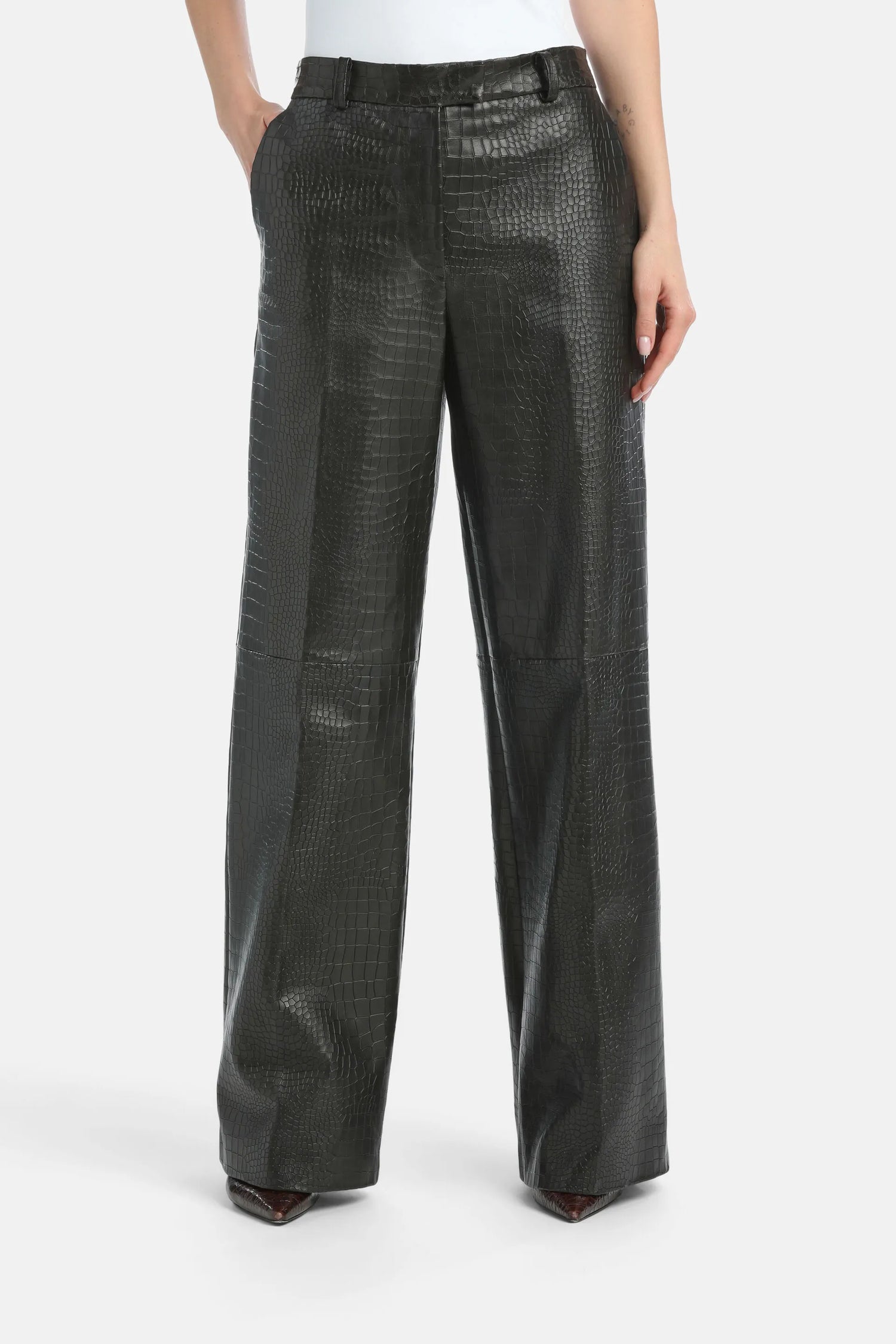 Luisa Spagnoli_Brown_Oleico - Leather Trousers Ð Fashion Show_OLEICO_0976_02