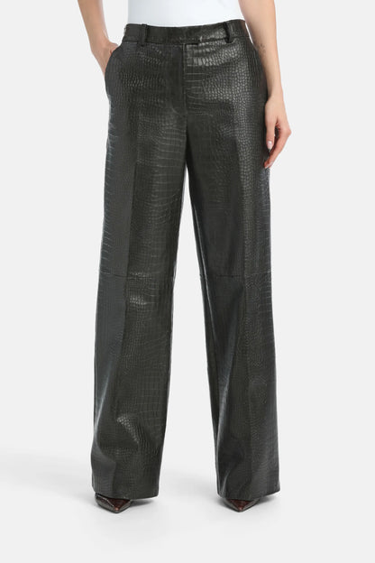 Luisa Spagnoli_Brown_Oleico - Leather Trousers Ð Fashion Show_OLEICO_0976_02