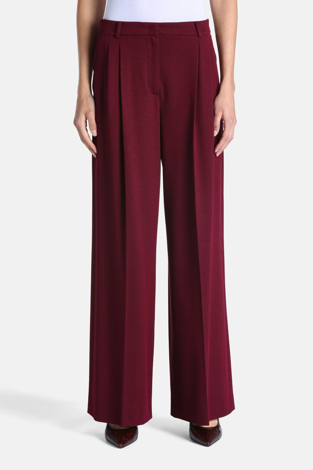 Luisa Spagnoli Vinaccia Women Olite - Wide-Leg Pleated Pants SKU: OLITE_2453 Image 01