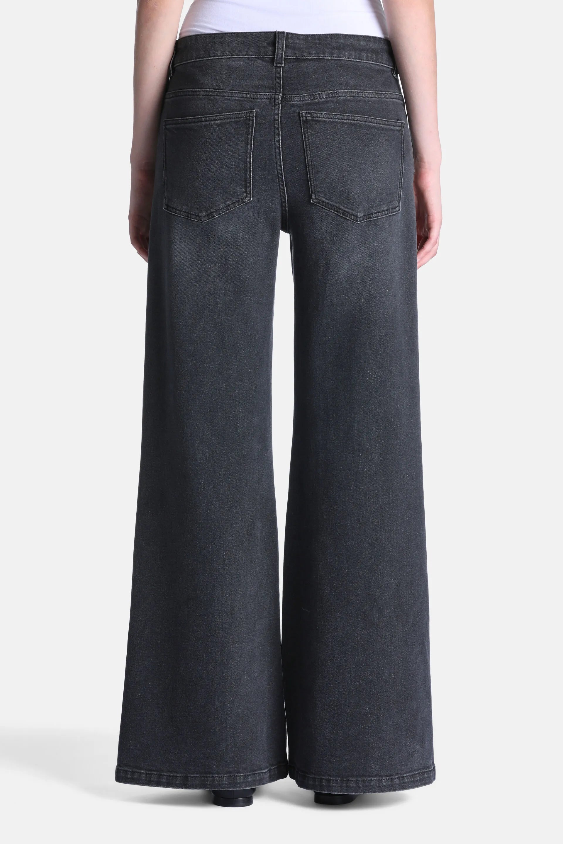 Luisa Spagnoli Grigio Women Olla - Logo-Embellished Wide-Leg Jeans SKU: OLLA_1073 Image 04