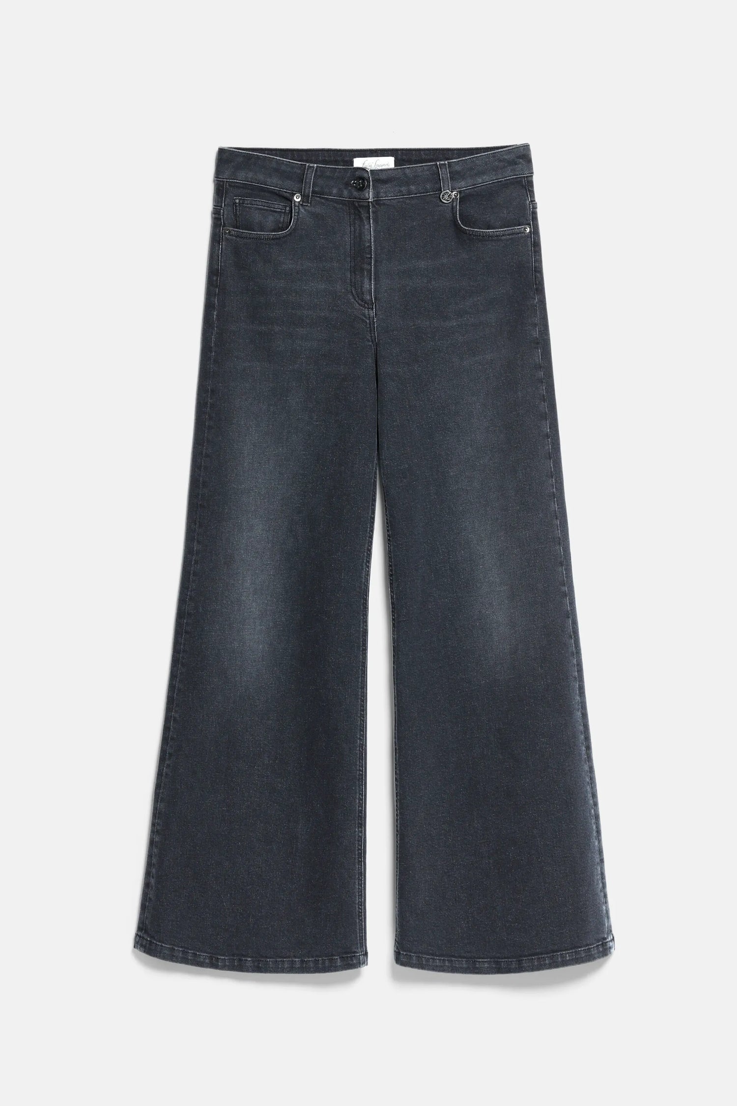 Luisa Spagnoli Grigio Women Olla - Logo-Embellished Wide-Leg Jeans SKU: OLLA_1073 Image 05