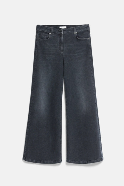 Luisa Spagnoli Grigio Women Olla - Logo-Embellished Wide-Leg Jeans SKU: OLLA_1073 Image 05