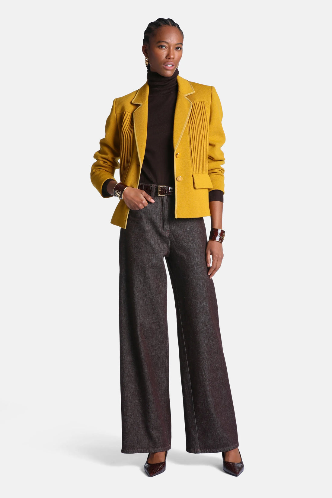 Luisa Spagnoli Marrone Women Opaglio - Regular-Fit Jeans with Heraldic Buttons SKU: OPAGLIO_0927 Image 02