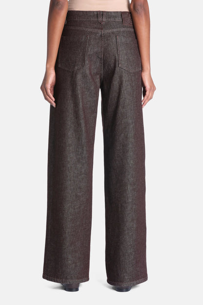 Luisa Spagnoli Marrone Women Opaglio - Regular-Fit Jeans with Heraldic Buttons SKU: OPAGLIO_0927 Image 04