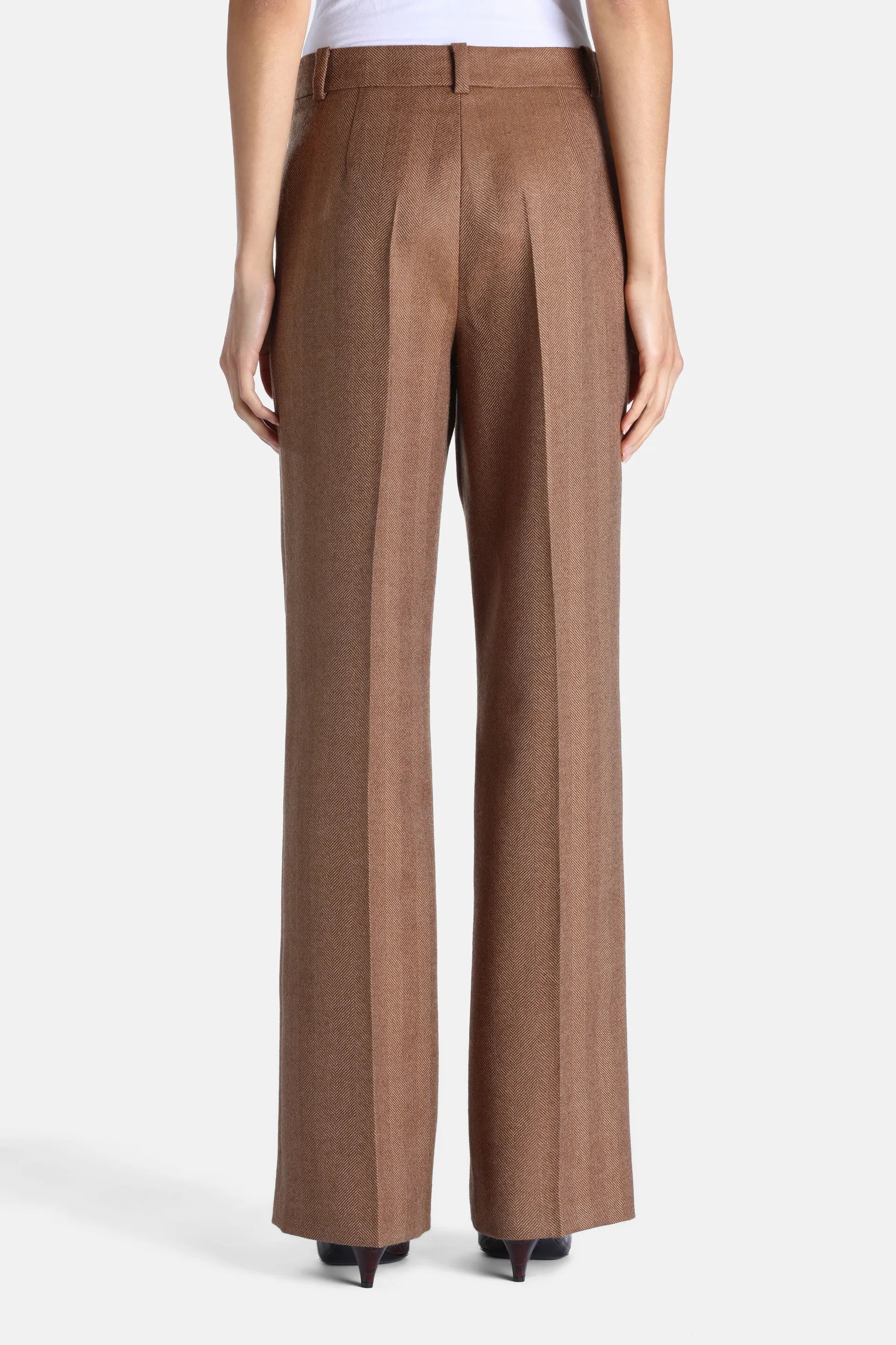 Luisa Spagnoli Spinato Nocciola Women Optare - Herringbone Regular-Fit Pants SKU: OPTARE_3326 Image 04