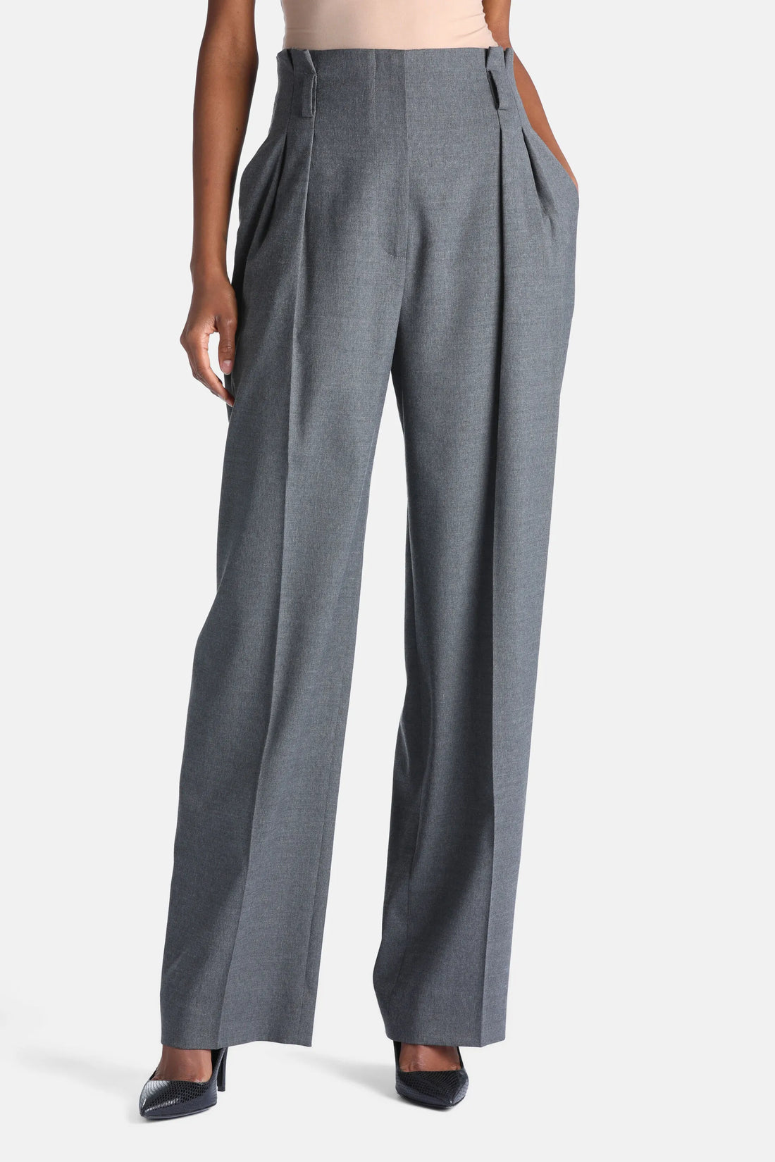 Luisa Spagnoli Grigio Melange Women Orpelli - Loose-Fit MŽlange Pants - Fashion Show SKU: ORPELLI_0813 Image 01