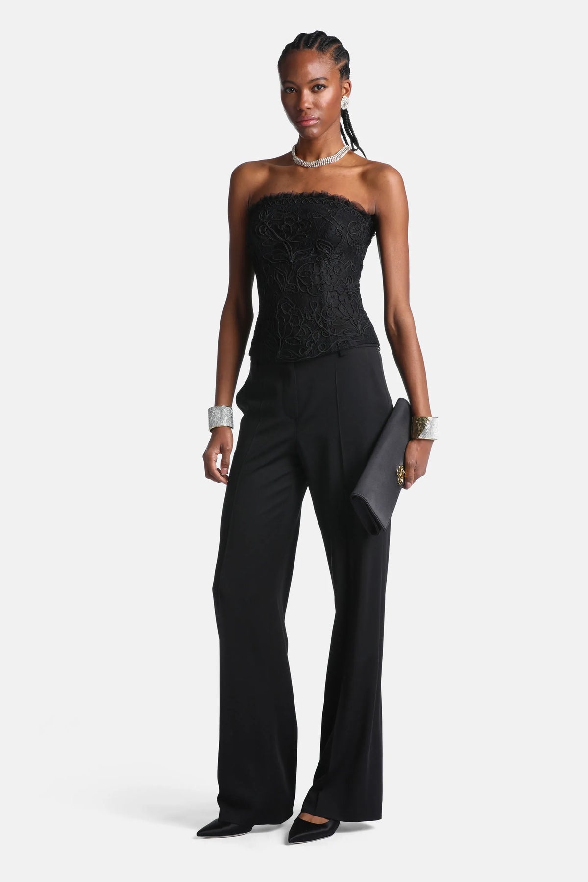 Luisa Spagnoli Nero Women Ortesi - Elegant Regular-Fit Pants with Pressed Crease SKU: ORTESI_0101 Image 04