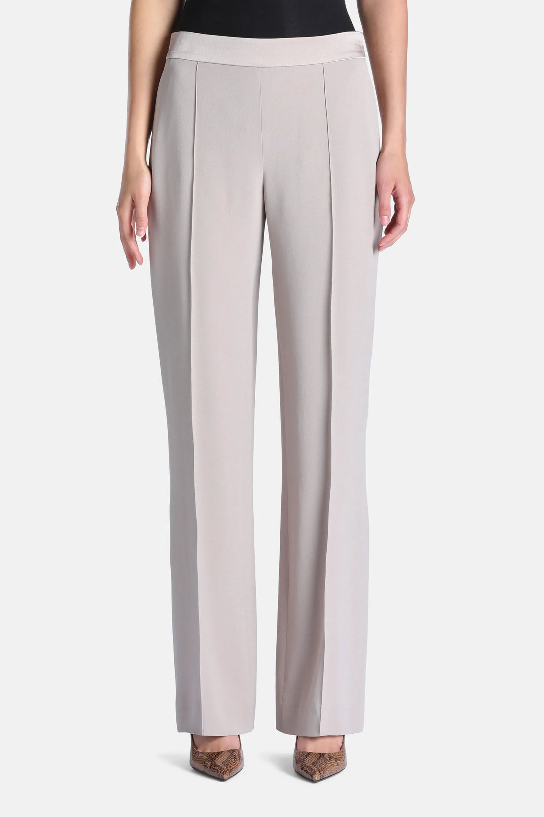 Luisa Spagnoli Platino/Platino Women Ory - Elegant Pants with Raised Creases SKU: ORY_1133 1133 Image 01