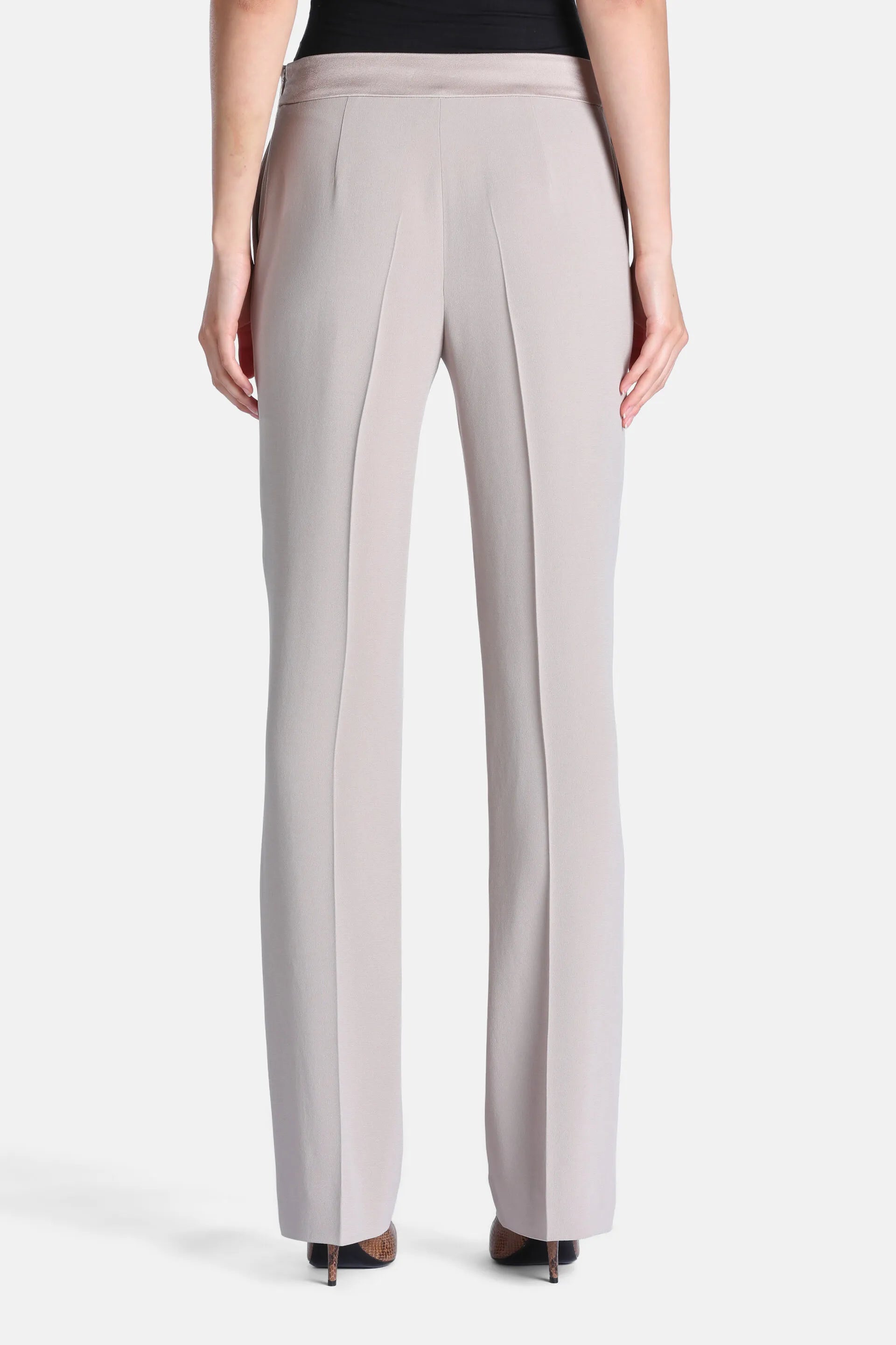 Luisa Spagnoli Platino/Platino Women Ory - Elegant Pants with Raised Creases SKU: ORY_1133 1133 Image 04