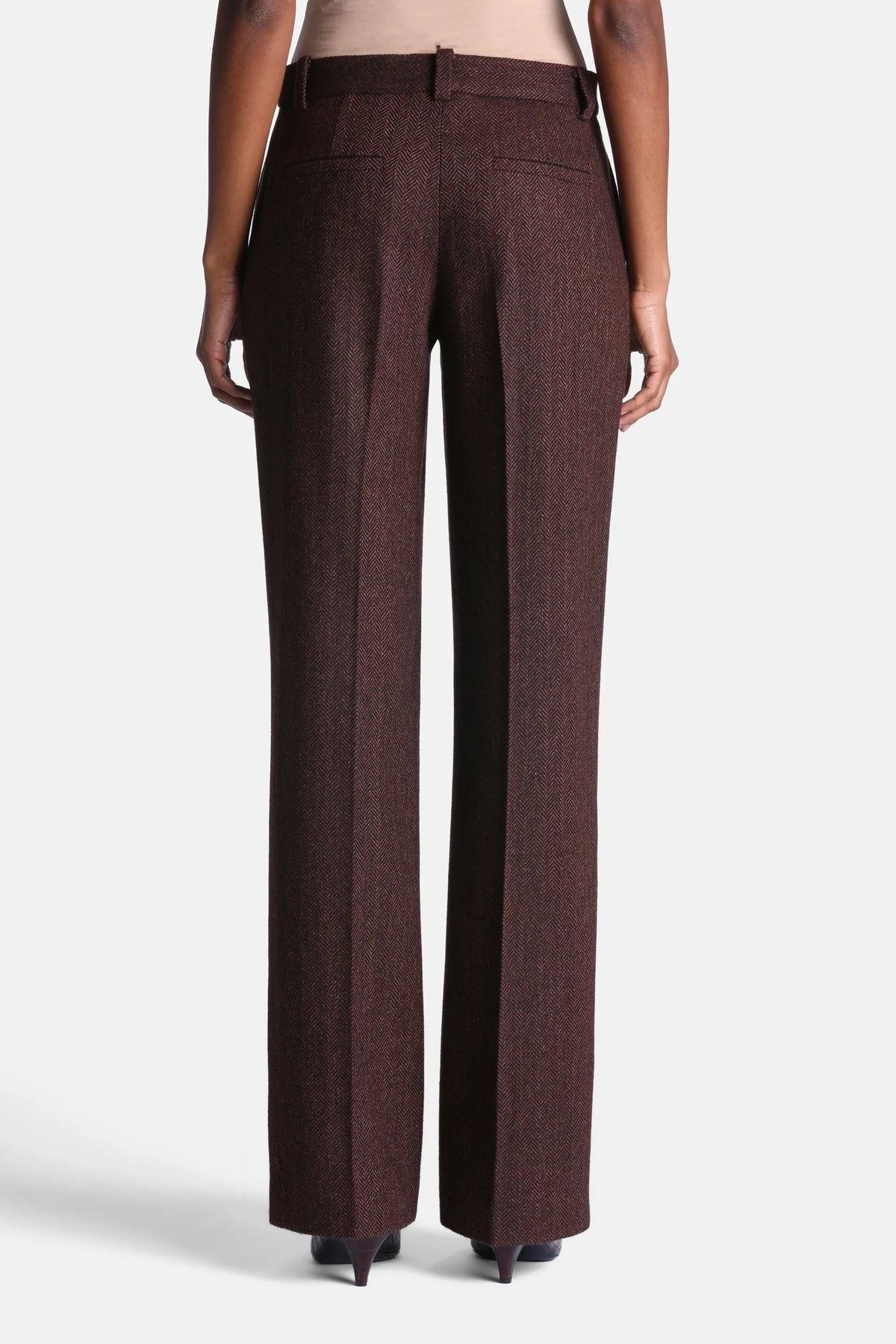Luisa Spagnoli Var Spinato Bordeaux Women Ottana Regular-Fit Herringbone Pants SKU: OTTANA_3417 Image 02