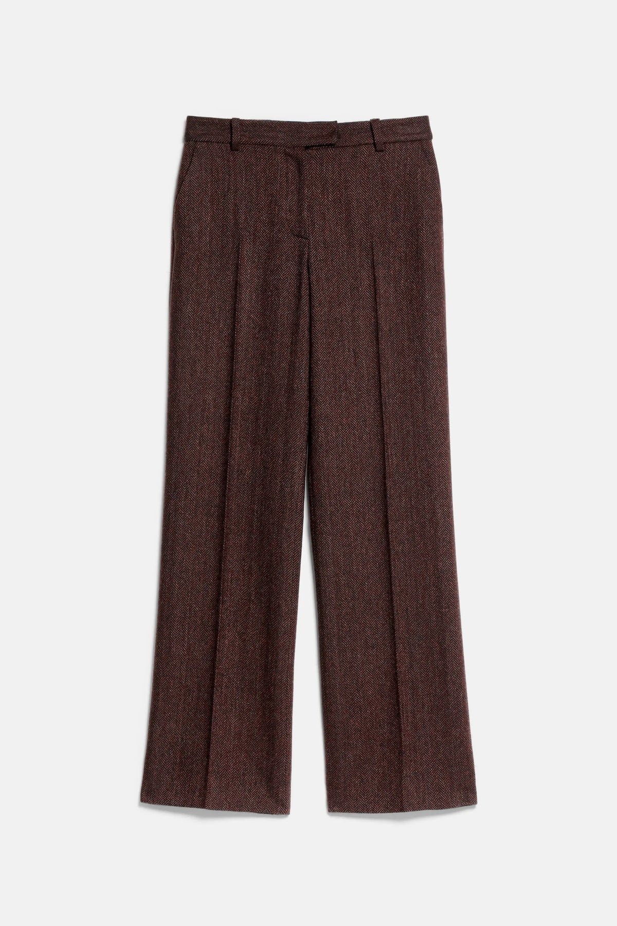 Luisa Spagnoli Var Spinato Bordeaux Women Ottana Regular-Fit Herringbone Pants SKU: OTTANA_3417 Image 05