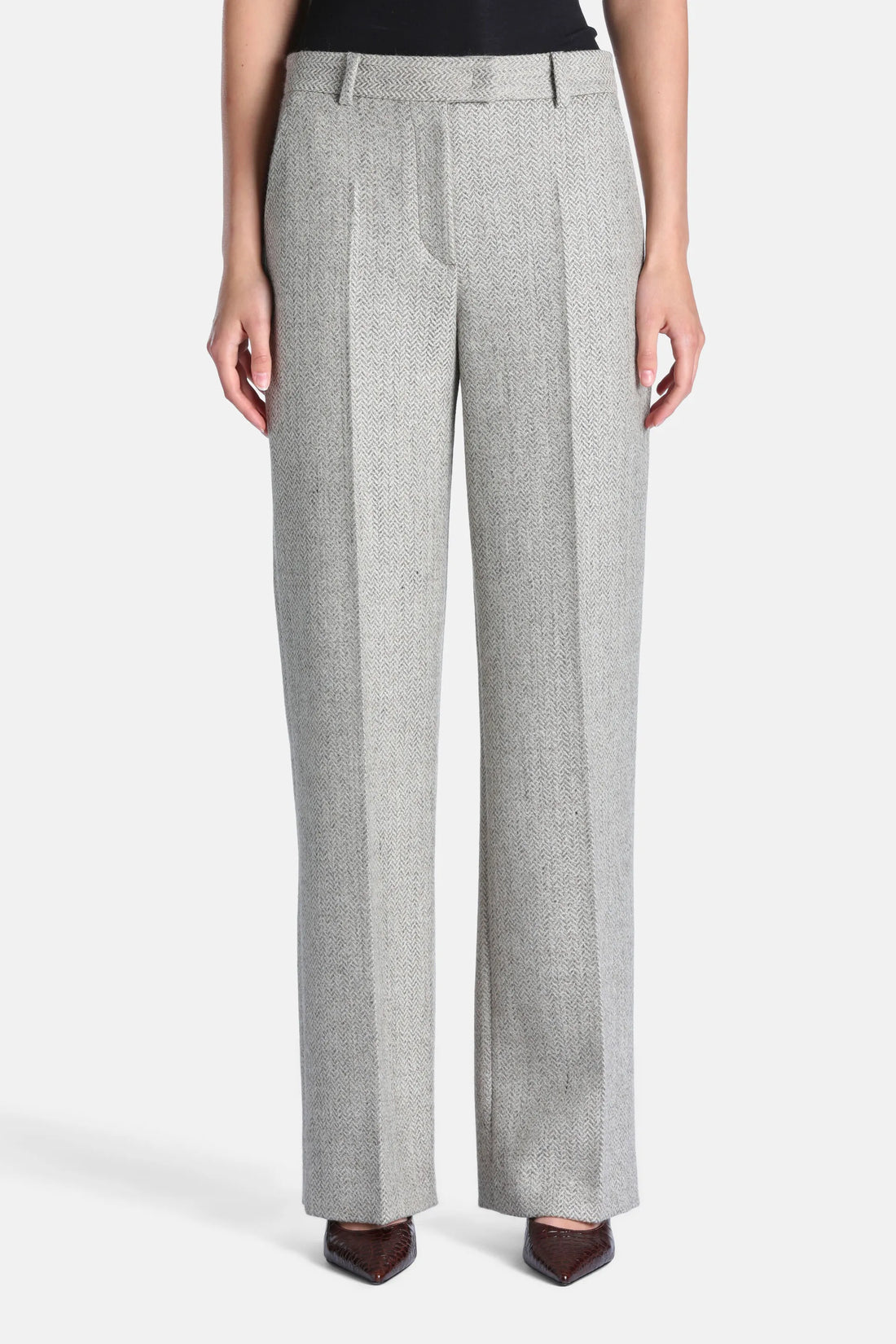 Luisa Spagnoli Var Spinato Ghiaccio Women Ottile - Regular-Fit Wool Pants SKU: OTTILE_3360 Image 01