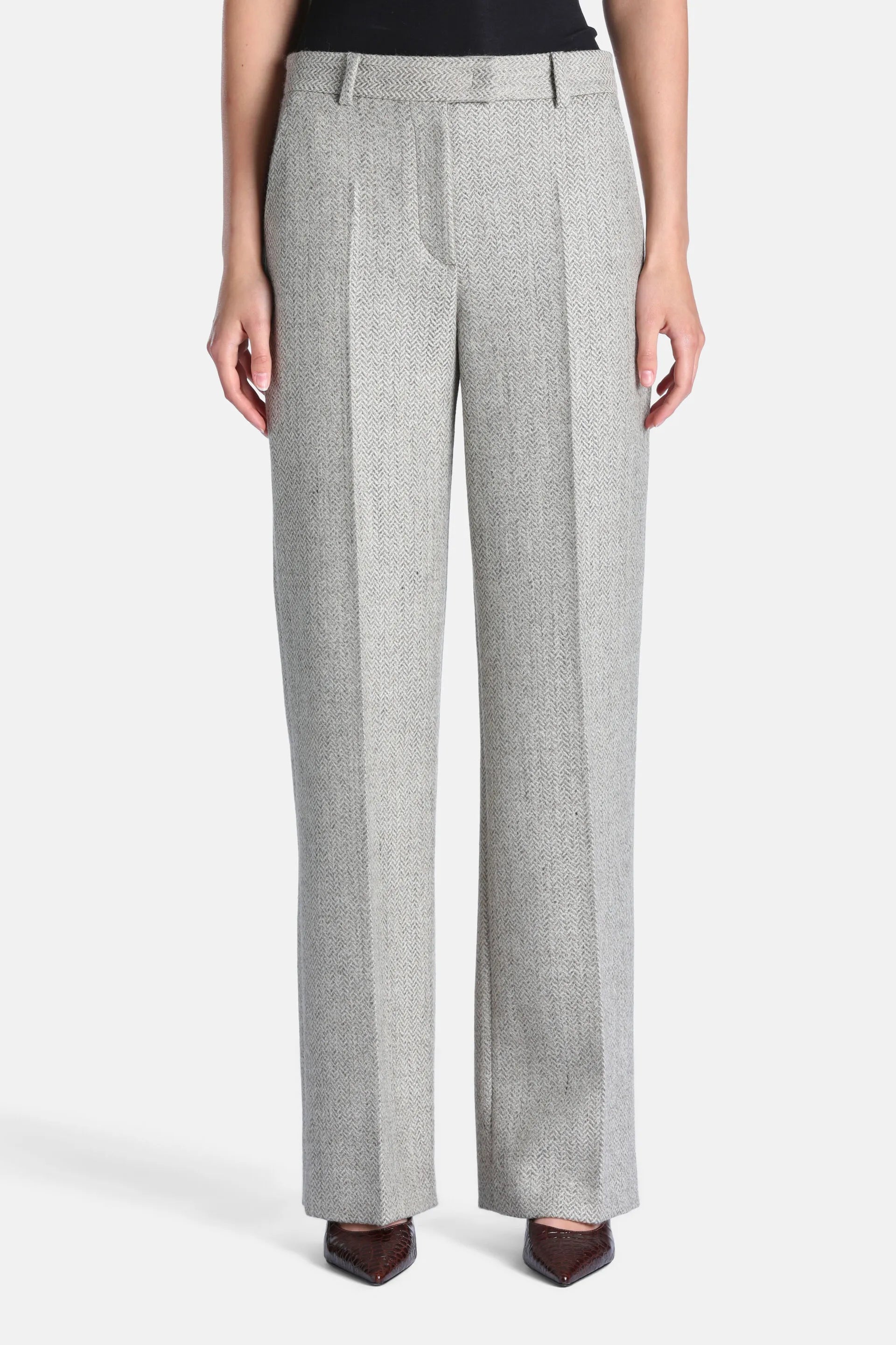 Luisa Spagnoli Var Spinato Ghiaccio Women Ottile - Regular-Fit Wool Pants SKU: OTTILE_3360 Image 01