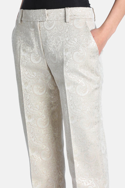 Luisa Spagnoli Var Platino Women Ovada - Elegant Slim-Fit Brocade Pants SKU: OVADA_3312 Image 03