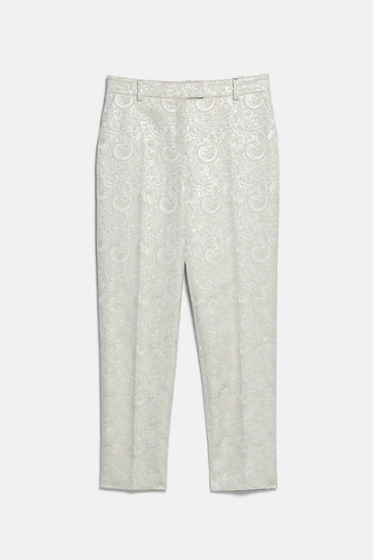 Luisa Spagnoli Var Platino Women Ovada - Elegant Slim-Fit Brocade Pants SKU: OVADA_3312 Image 05