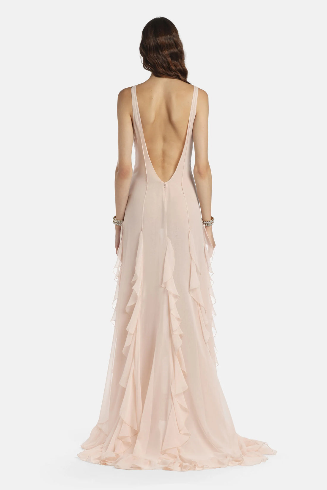 Luisa Spagnoli Rosa Women Paciere - Ruffled Maxi Dress - Fashion Show SKU: PACIERE_0389 Image 02