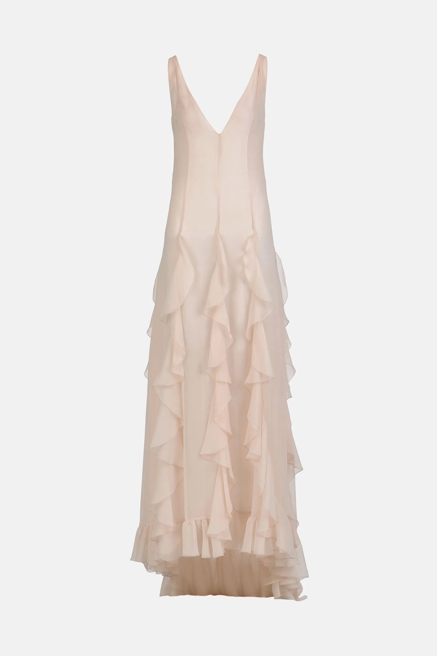 Luisa Spagnoli Rosa Women Paciere - Ruffled Maxi Dress - Fashion Show SKU: PACIERE_0389 Image 05