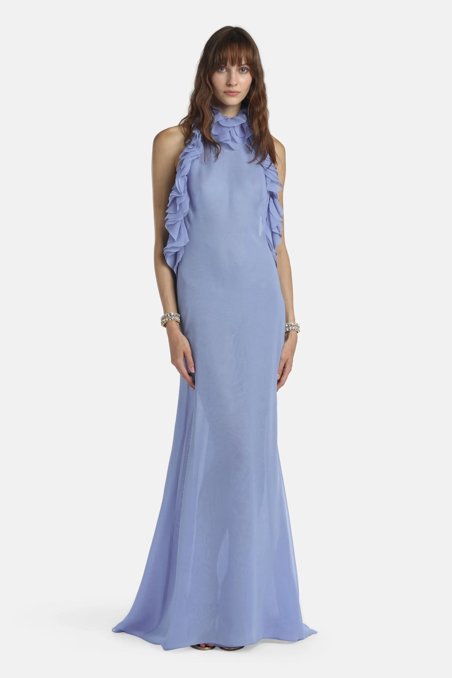 Luisa Spagnoli Pervinca Women Palesare - Ruffled Gown - Fashion Show SKU: PALESARE_2619 Image 01
