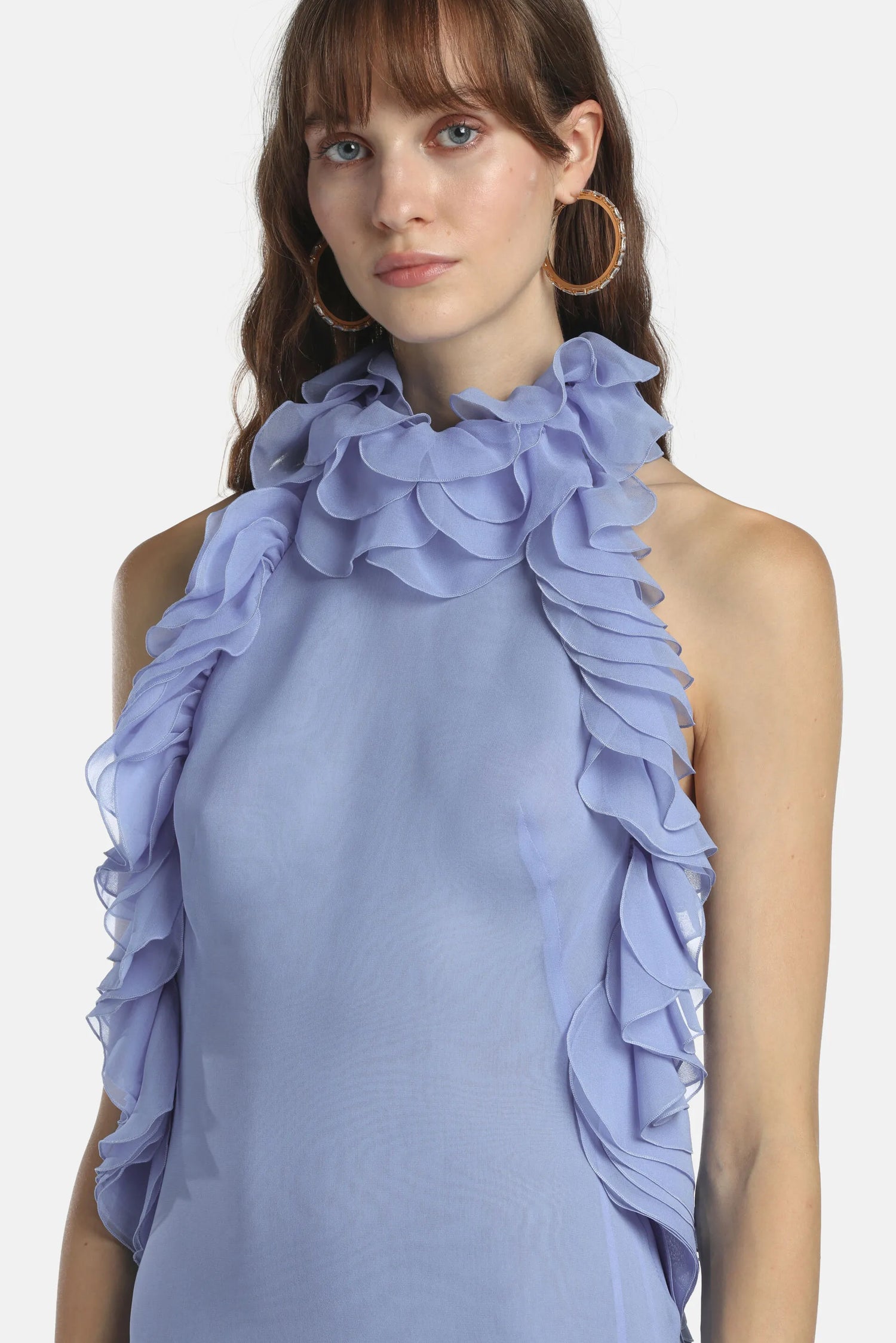 Luisa Spagnoli Pervinca Women Palesare - Ruffled Gown - Fashion Show SKU: PALESARE_2619 Image 03