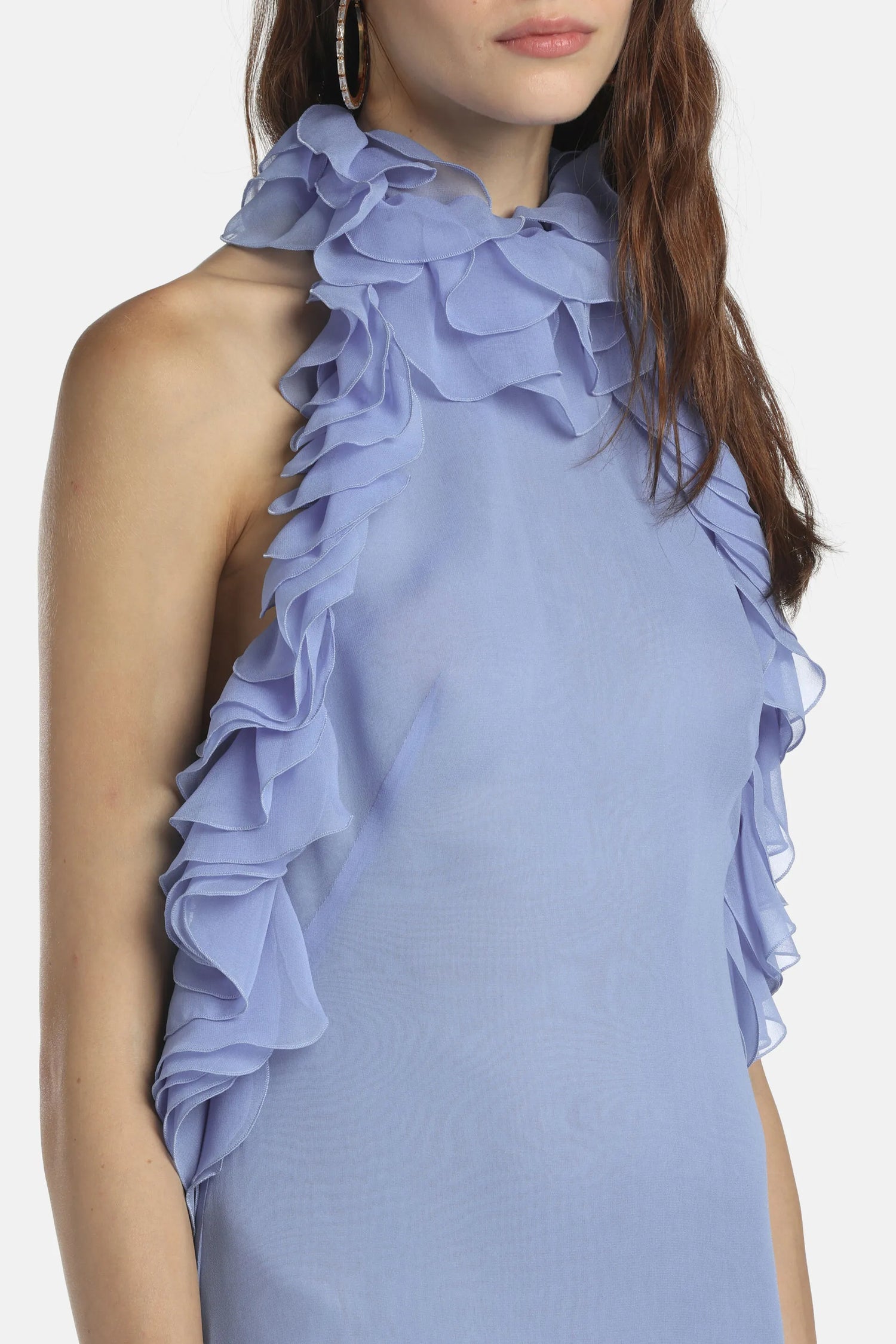 Luisa Spagnoli Pervinca Women Palesare - Ruffled Gown - Fashion Show SKU: PALESARE_2619 Image 04
