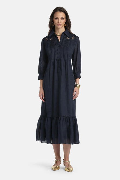 Luisa Spagnoli Blu Women Parisi - Embroidered Tunic Dress SKU: PARISI_1234 Image 05