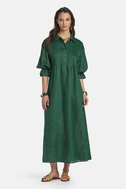 Luisa Spagnoli Verde Bottiglia Women Pasotto - Long Shirt Dress SKU: PASOTTO_2021 Image 01