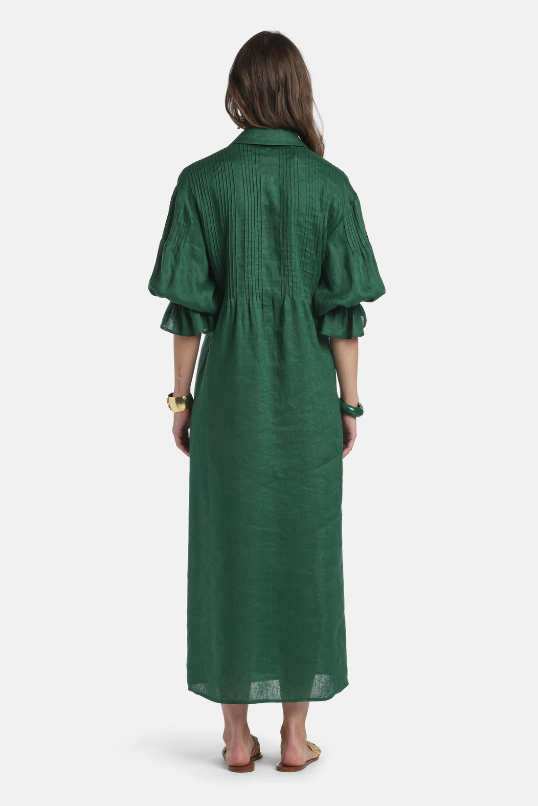 Luisa Spagnoli Verde Bottiglia Women Pasotto - Long Shirt Dress SKU: PASOTTO_2021 Image 02