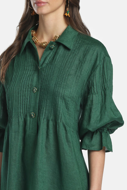 Luisa Spagnoli Verde Bottiglia Women Pasotto - Long Shirt Dress SKU: PASOTTO_2021 Image 03