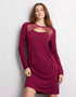 Long Sleeve Nightgown with Modal & Lace_PCCD173006_764_01