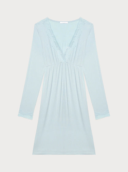 Yamamay_Light Azure_Long Sleeve Nightgown - Modal Rib_PCCD191003_013_05