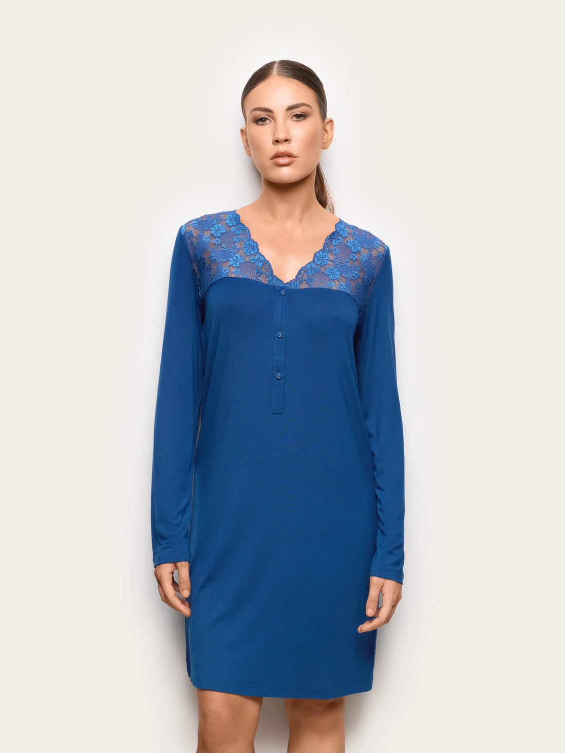 Yamamay DARK BLUE Women Long-Sleeve Nightshirt - Primula Color SKU: PCCD193001_215 Image 02